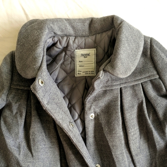 mayoral gray babydoll style pea coat with peter pan collar 12 months baby girl - Picture 8 of 11